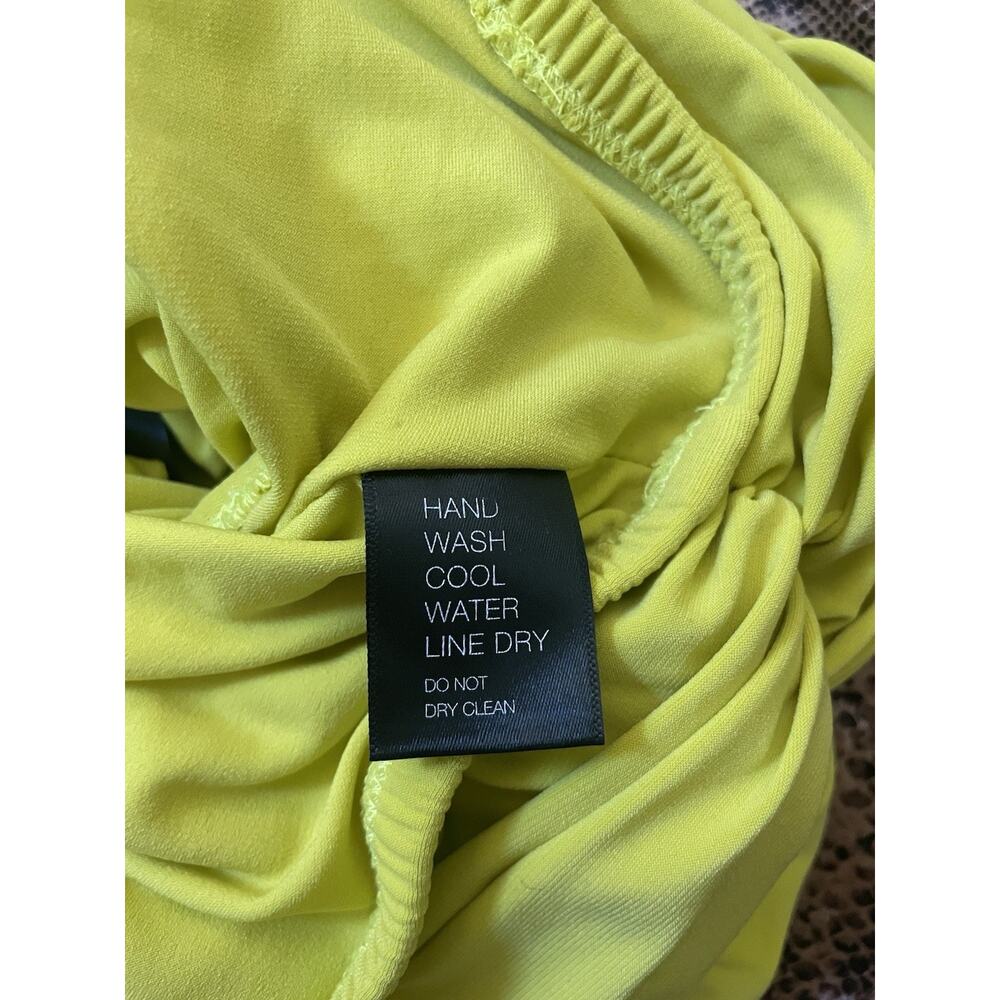 Norma Kamali Diana Asymmetrical Ruched One Shoulder Top Spring Green Size Small - Picture 6 of 7